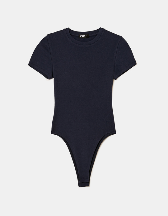 TALLY WEiJL, Blue Basic Short Sleeves Bodysuit for Women