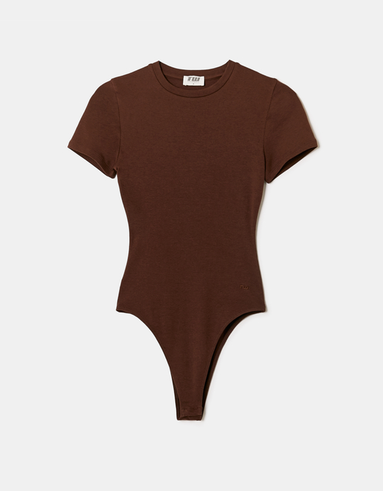 TALLY WEiJL, Braunes Basic Kurzarm-Bodysuit for Women