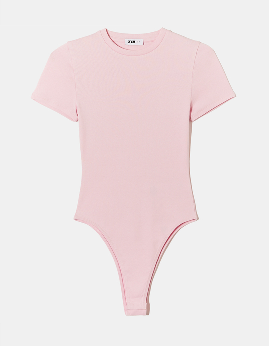 TALLY WEiJL, Pink Basic Short Sleeves Bodysuit for Women