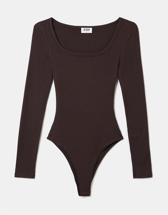 TALLY WEiJL, Body Basic Brown a Maniche Lunghe for Women