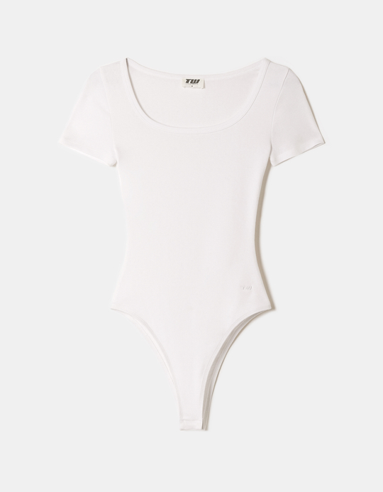 TALLY WEiJL, White Basic Bodysuit for Women