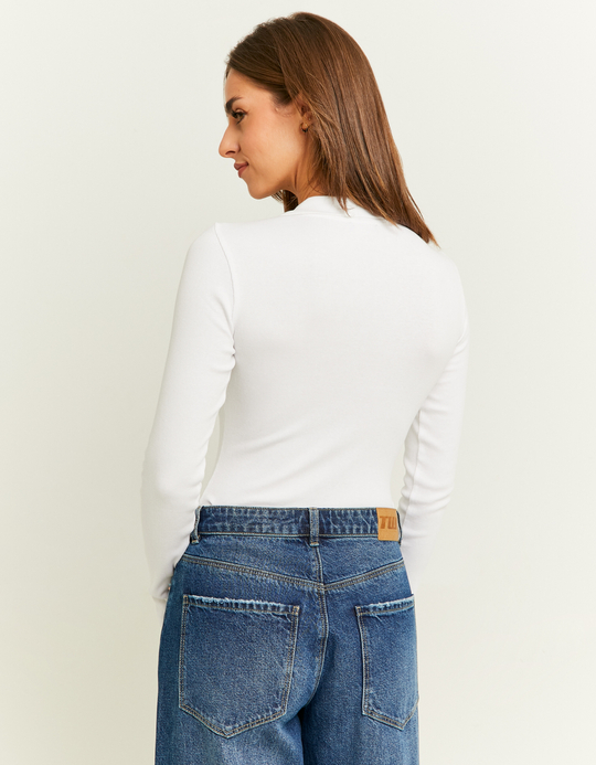 TALLY WEiJL, Weisser Bodysuit mit Polokragen for Women