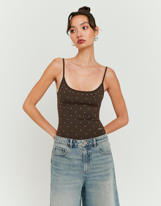 TALLY WEiJL, Brauner Body mit Strasssteinen for Women