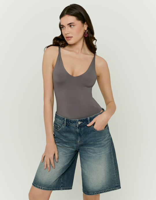 TALLY WEiJL, Grey Basic Bodysuit for Women