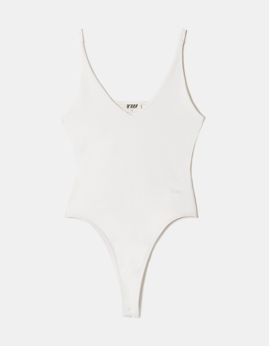 TALLY WEiJL, White Basic Bodysuit for Women