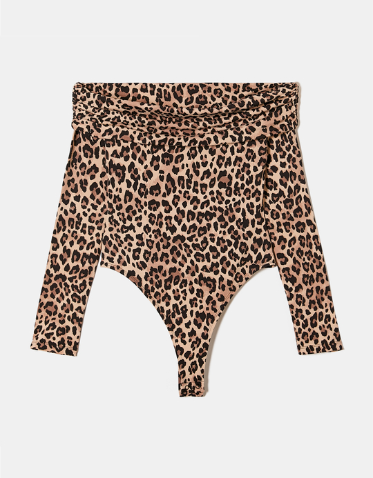TALLY WEiJL, Body Épaules Dénudées Imprimé Léopard for Women