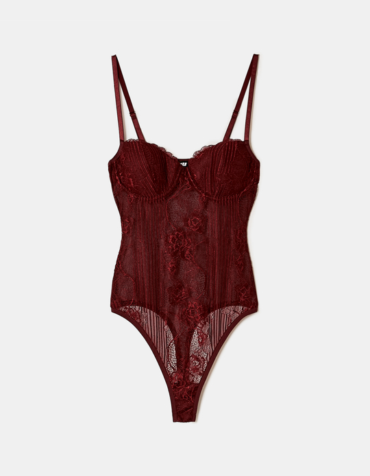 TALLY WEiJL, Body in Pizzo Bordeaux for Women
