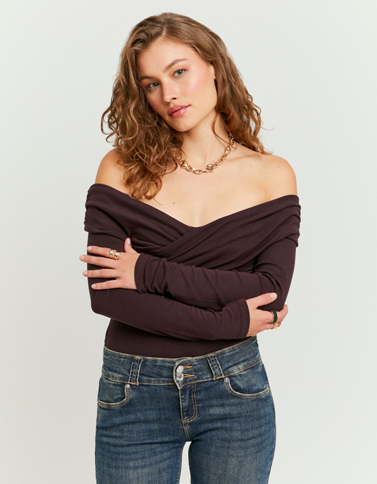 TALLY WEiJL, Brown Off Shoulders Body for Women