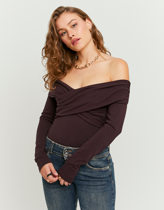TALLY WEiJL, Brown Off Shoulders Body for Women
