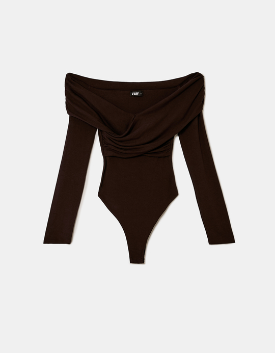 TALLY WEiJL, Brown Off Shoulders Body for Women