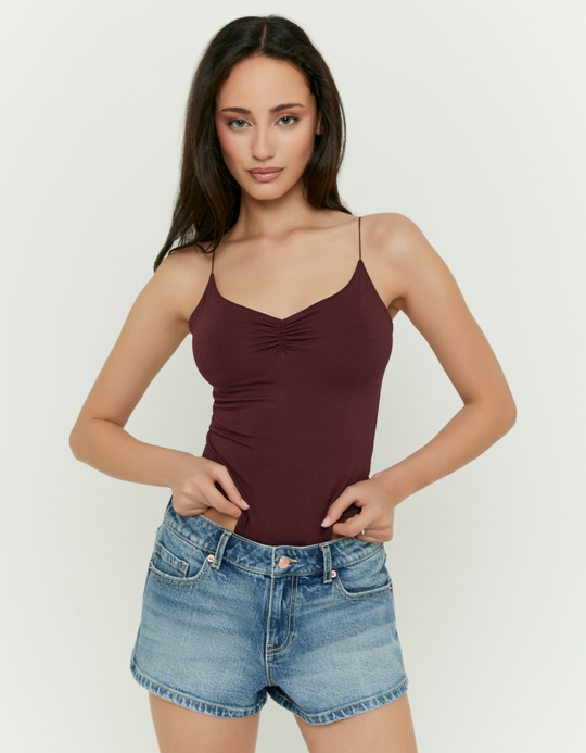 TALLY WEiJL, Burgundy Fitted Bodysuit for Women