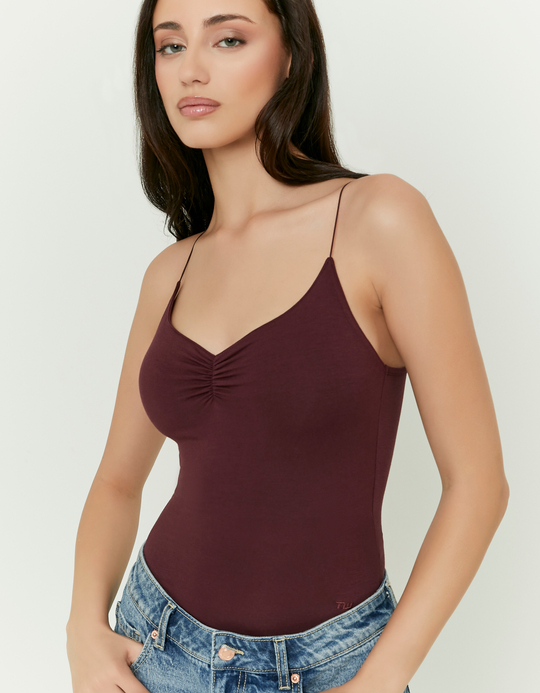 TALLY WEiJL, Burgundy Fitted Bodysuit for Women