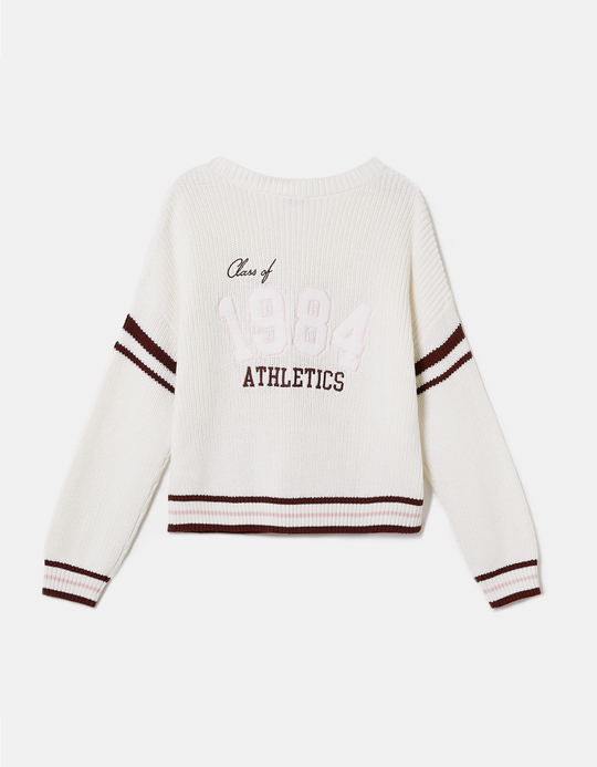 TALLY WEiJL, White Striped Knit Cardigan for Women