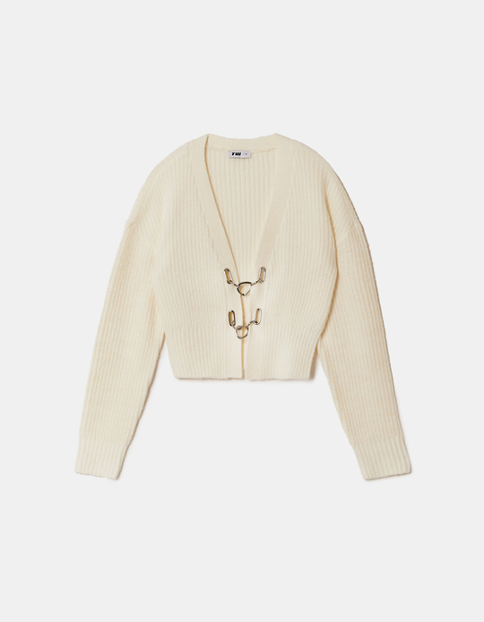 TALLY WEiJL, Coprispalle bianco a maglia con dettagli dorati for Women
