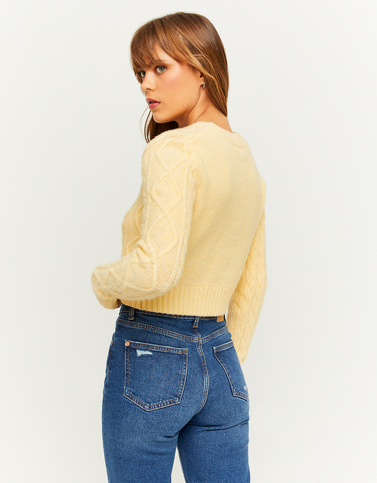 TALLY WEiJL, Gelber Zopfstrick-Cardigan for Women