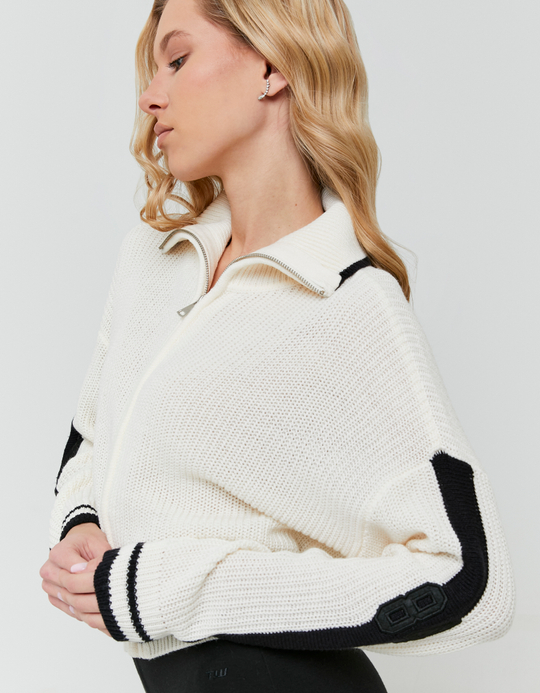 TALLY WEiJL, Cropped Zip-Up Cardigan mit Stick-Detail for Women