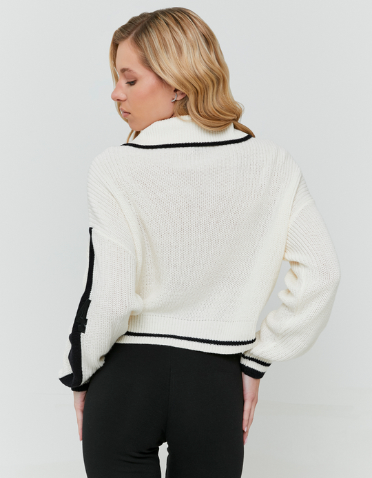 TALLY WEiJL, Cropped Zip-Up Cardigan mit Stick-Detail for Women