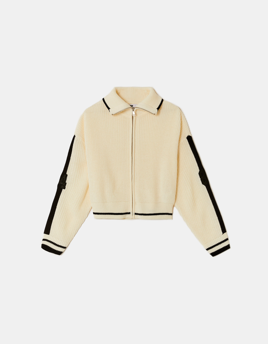 TALLY WEiJL, Cropped Zip-Up Cardigan mit Stick-Detail for Women