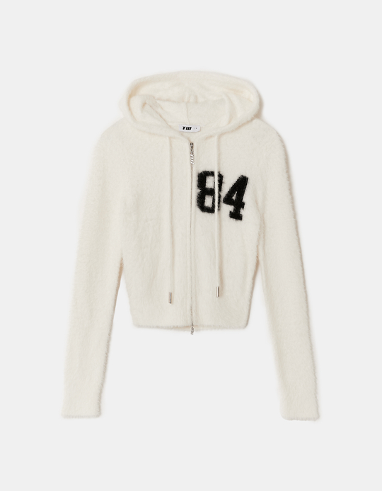 TALLY WEiJL, Cardigan en Maille Blanc avec Détail Graphique for Women