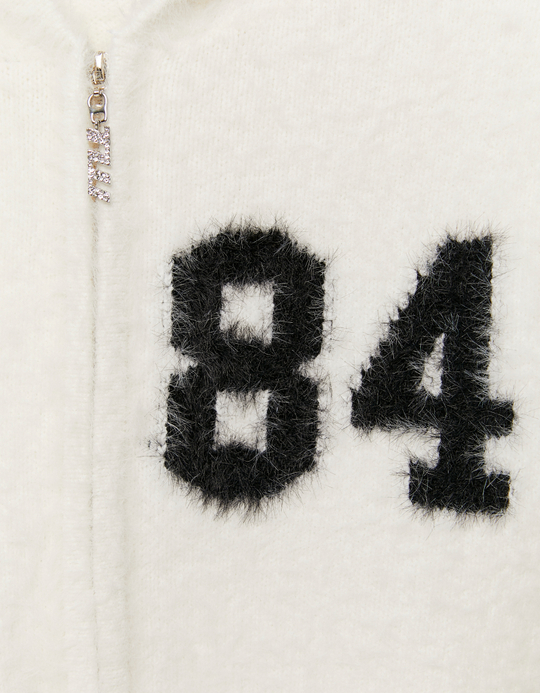 TALLY WEiJL, Cardigan en Maille Blanc avec Détail Graphique for Women
