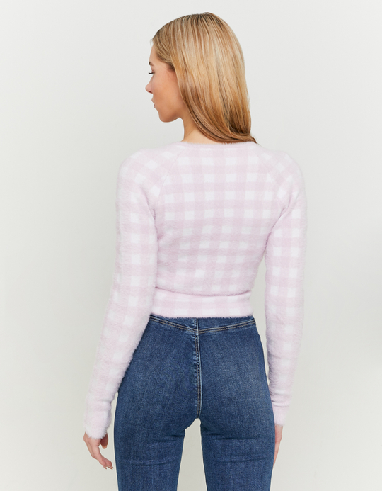 TALLY WEiJL, Cardigan Vichy Rose Duveteux for Women