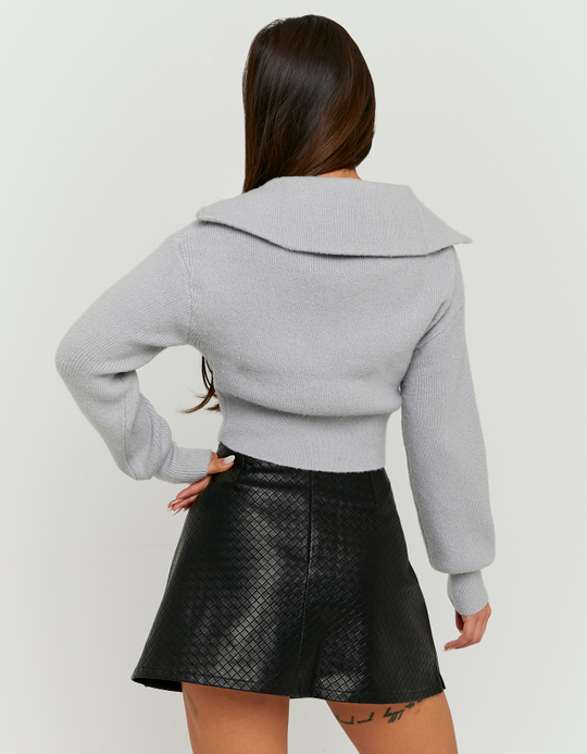 TALLY WEiJL, Grauer gecroppter Zip Up Cardigan for Women
