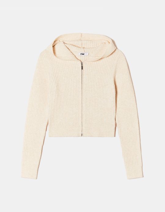 TALLY WEiJL, Beiger Zip Up Cardigan mit Kapuze for Women