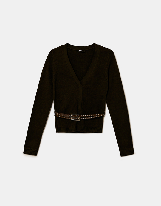 TALLY WEiJL, Brown Knitted Bolero with Belt for Women