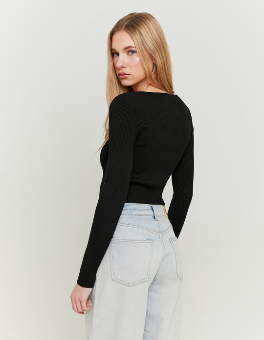 TALLY WEiJL, Schwarzer Strickcardigan mit Schleifen for Women