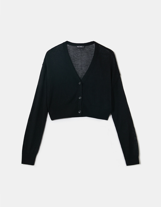 TALLY WEiJL, Cardigan Corto Con Bottoni Nero for Women