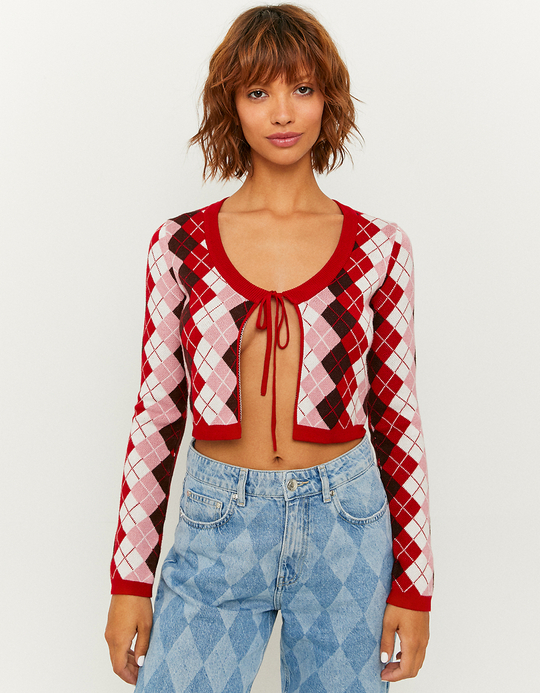 TALLY WEiJL, Cropped Checked Cardigan for Women
