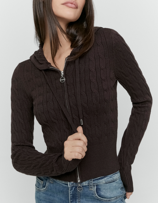 TALLY WEiJL, Brown Zip Up Cardigan for Women