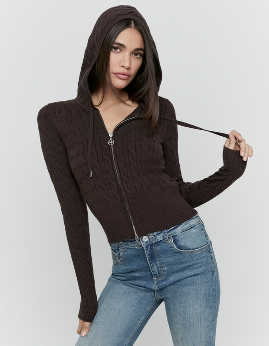 TALLY WEiJL, Brown Zip Up Cardigan for Women
