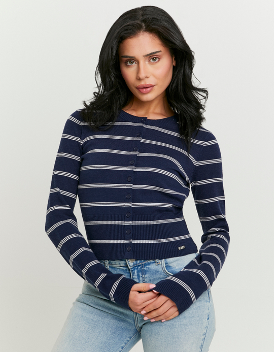TALLY WEiJL, Blue Striped Knit Cardigan for Women