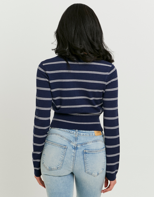TALLY WEiJL, Blue Striped Knit Cardigan for Women