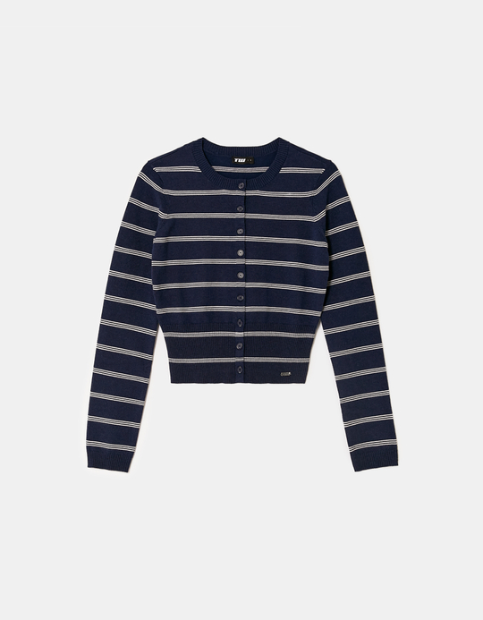 TALLY WEiJL, Blue Striped Knit Cardigan for Women