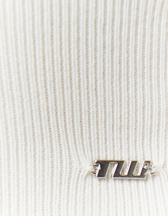TALLY WEiJL, White Knit Buttoned Cardigan with Hood for Women
