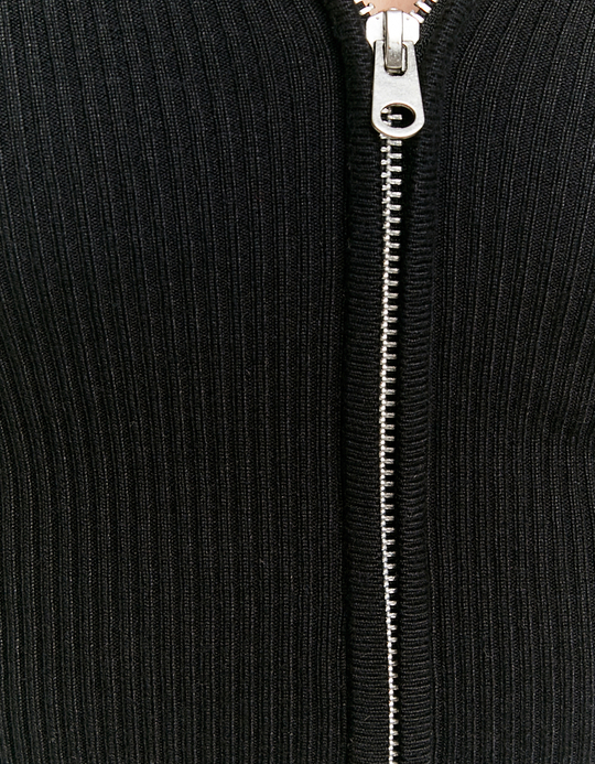 TALLY WEiJL, Cardigan Noir en Maille Col Polo for Women