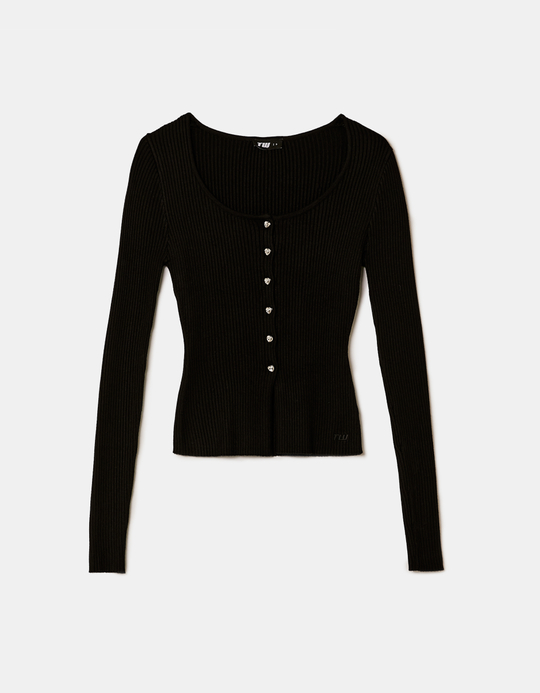 TALLY WEiJL, Cardigan Nero in Maglia for Women