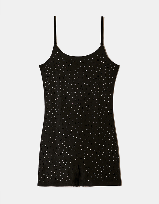 TALLY WEiJL, Tutina in Mesh Nera con Strass for Women