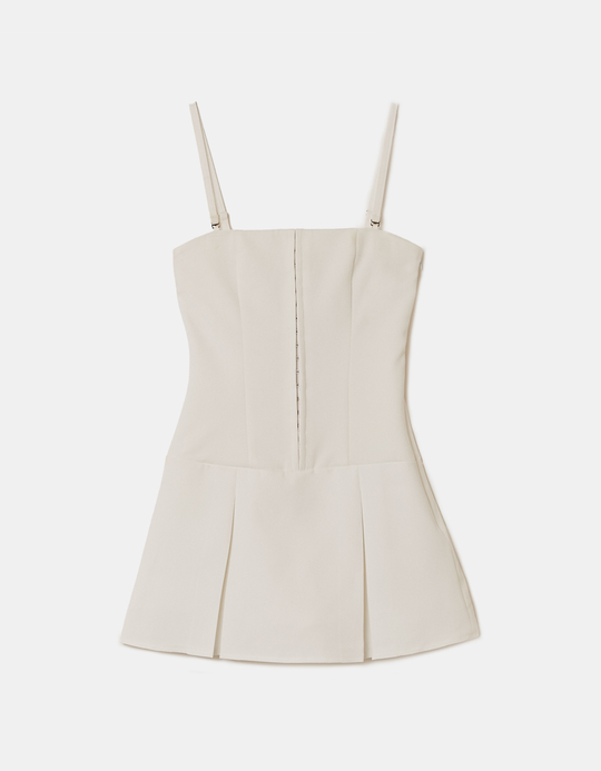 TALLY WEiJL, White Pleated Jumpsuit for Women