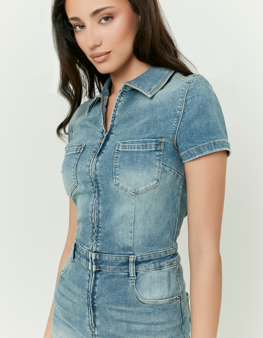 TALLY WEiJL, Blue Denim Jumpsuit for Women