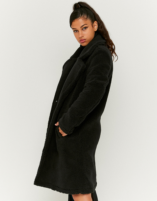 TALLY WEiJL, Cappotto Teddy in Pelliccia Sintetica Nero for Women