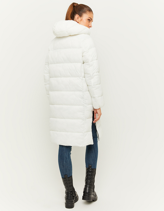 TALLY WEiJL, Weiße gesteppte Jacke mit abnehmbarer Kapuze for Women
