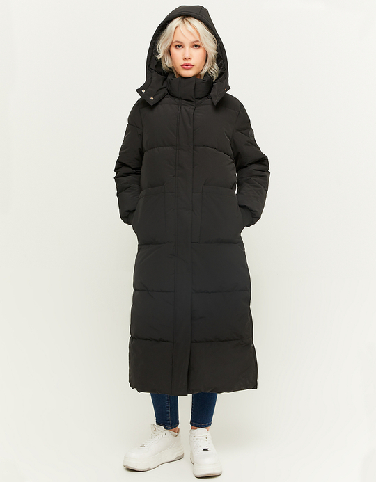 TALLY WEiJL, Schwarzer langer schwerer gepolsterter Wintermantel for Women