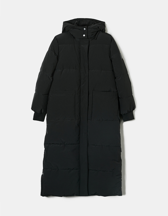 TALLY WEiJL, Black Long Heavy Padded Winter Coat for Women