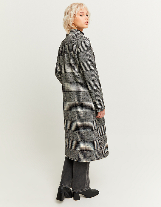 TALLY WEiJL, Faux Wool Checked Long Coat for Women