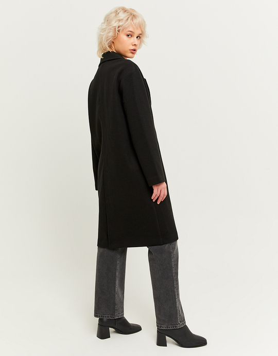 TALLY WEiJL, Black Faux Wool Basic Long Coat for Women