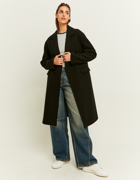 TALLY WEiJL, Schwarzer Mantel aus Faux-Wolle for Women