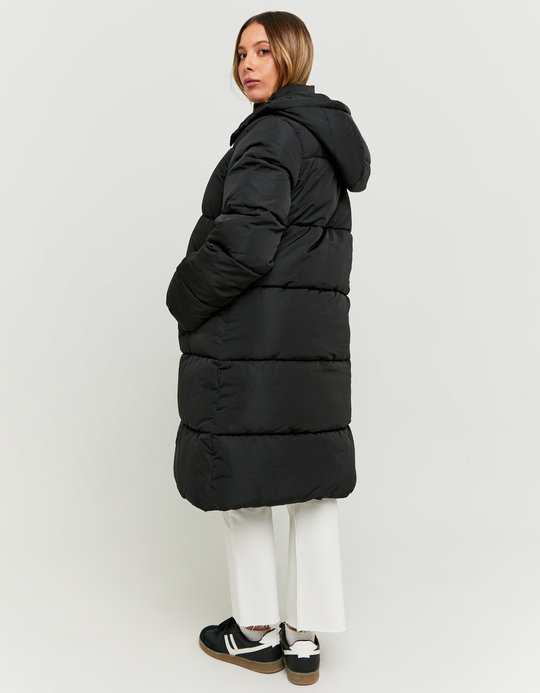 TALLY WEiJL, Schwarze lange Pufferjacke mit Kapuze for Women